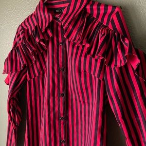 Deco Lux Red&Black Striped top